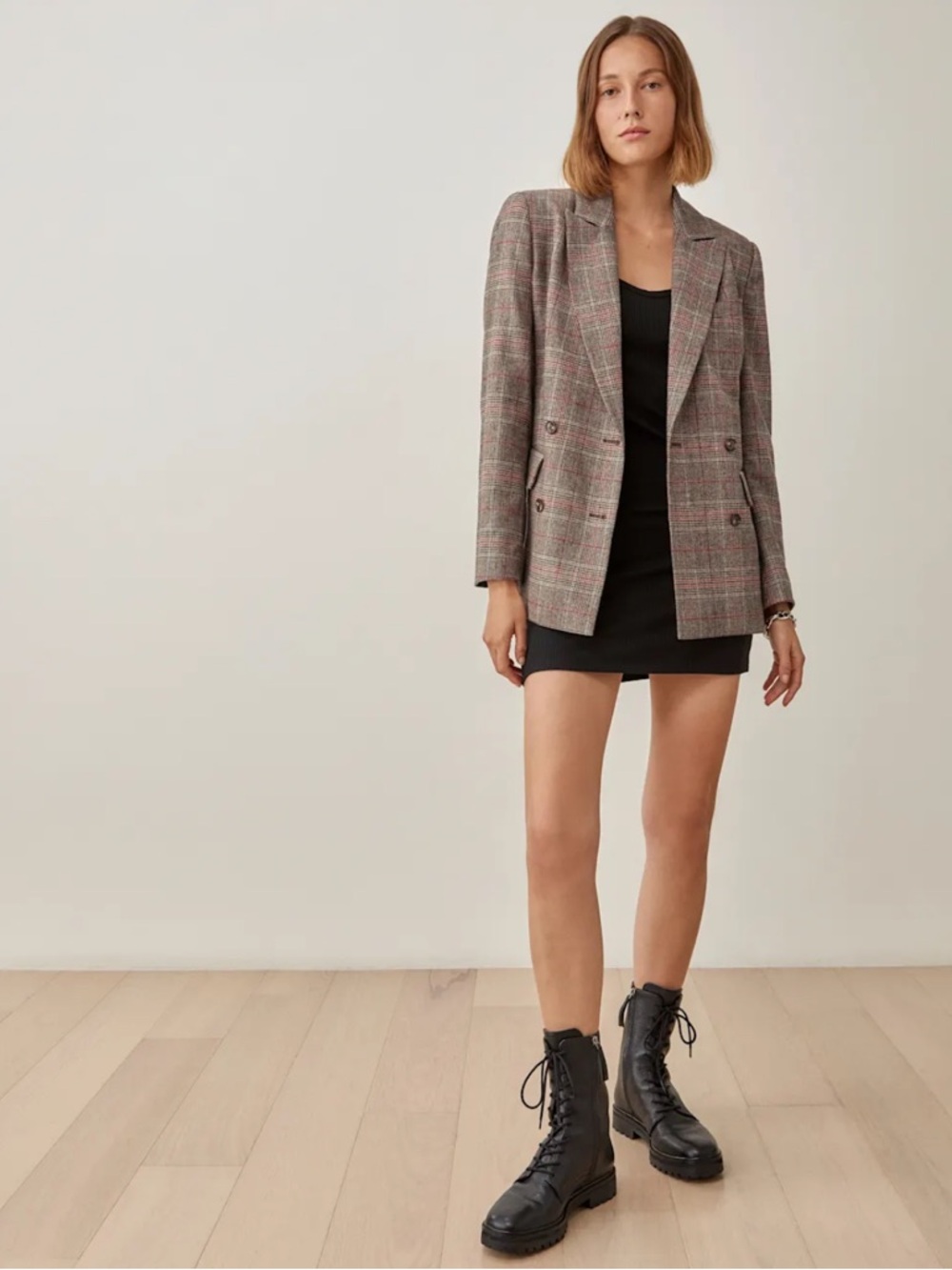 Reformation WINSTON Plaid Blazer • SM